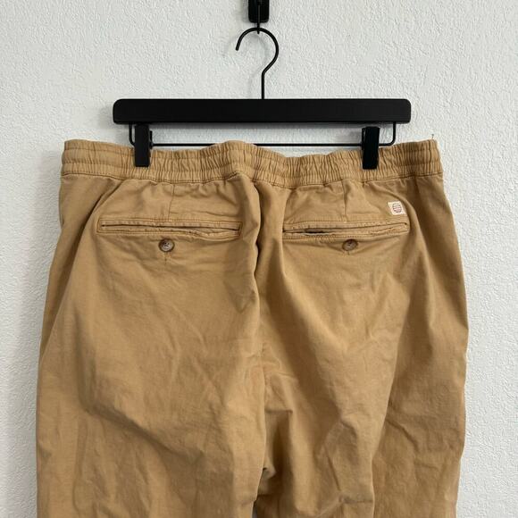 Marine Layer Saturday Athletic Fit Drawstring Waist Pants Faded Khaki Tan XXL - Picture 11 of 16